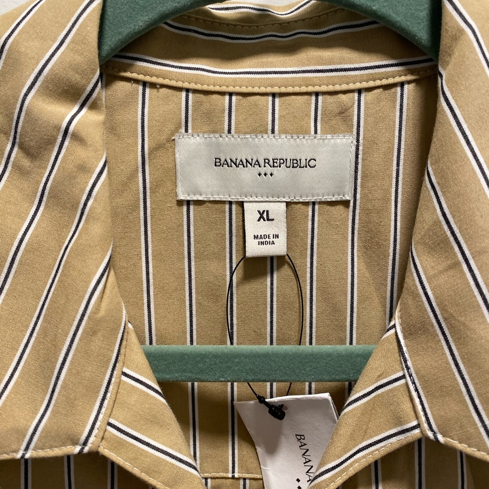Banana Republic Tan Striped Sleeveless Dress - Picture 2 of 5